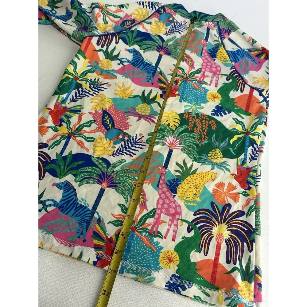Mini Boden Girls Rash Guard Jungle All Over Print UPF 50 +
